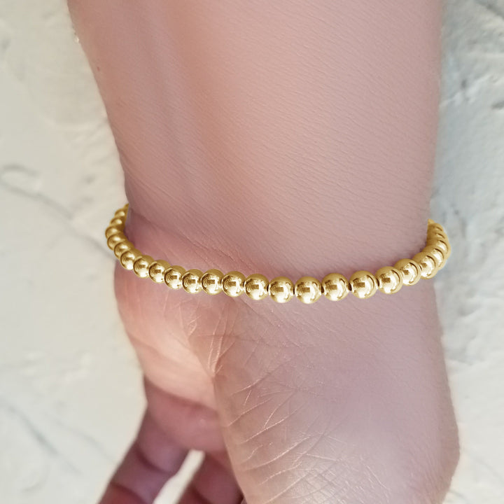 gold bead bracelet 