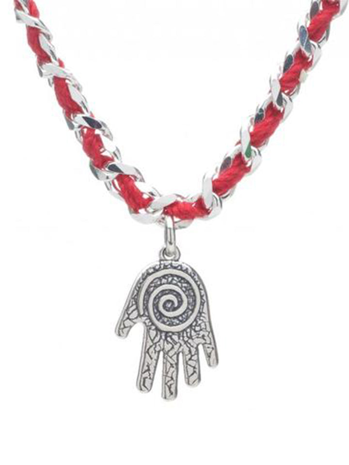 Red String Protective Bendel Bracelet with Hamsa - Alef Bet Jewelry by Paula