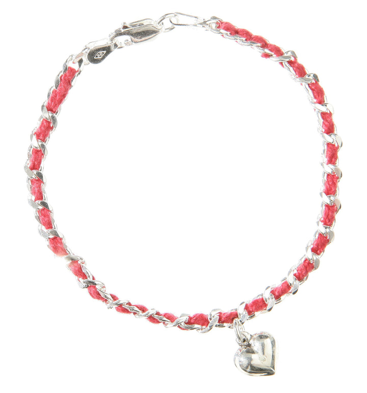 heart bracelet with red string amulet