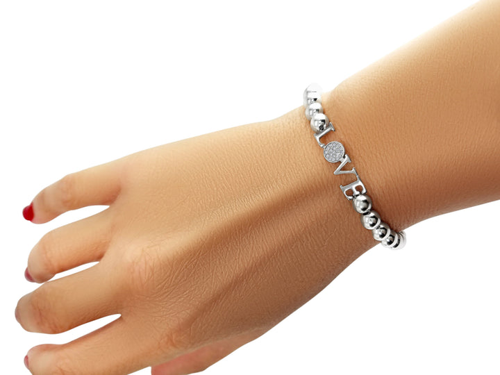 Love Bracelet on 5mm Beads With Diamonds