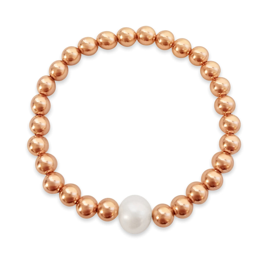 large bead bracelet with pearl