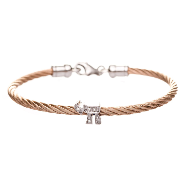 pink gold jewish jewelry bracelet