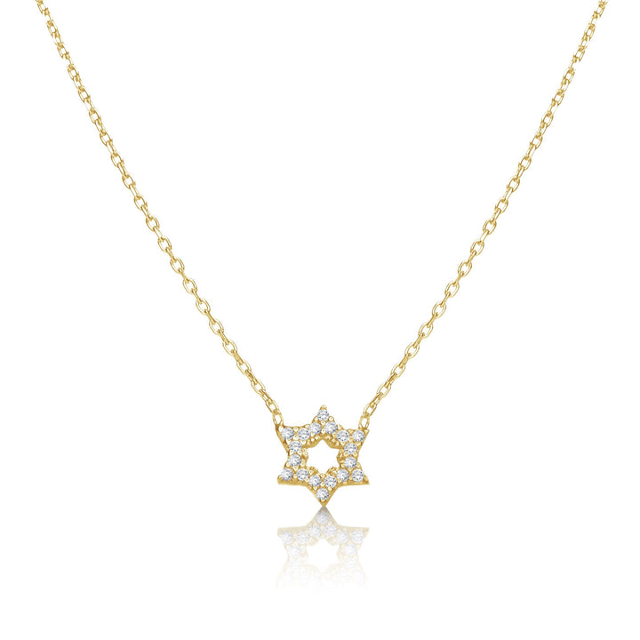 jewish star necklace yellow gold