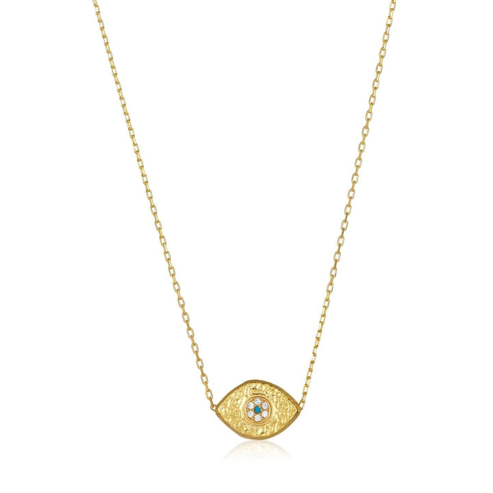Double Pendand Star of David and Evil Eye Necklace