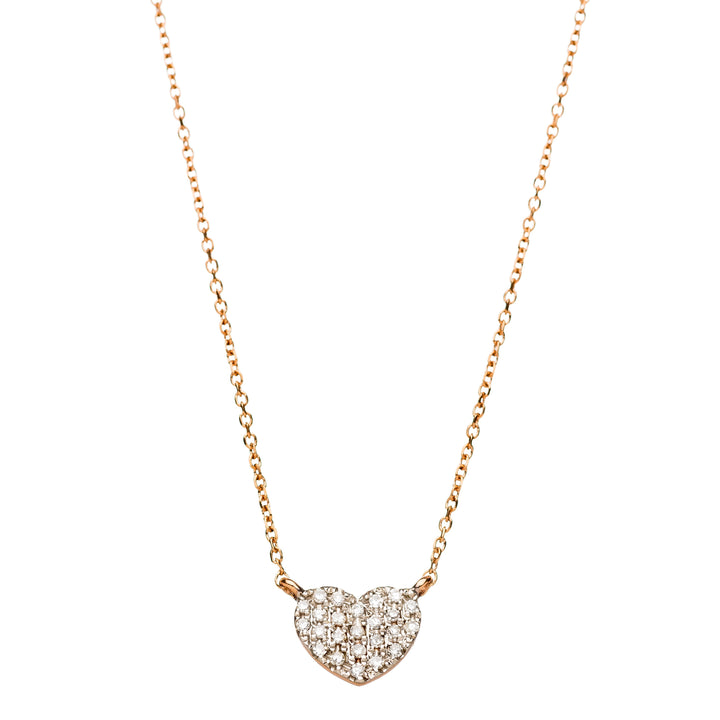 pink gold heart necklace