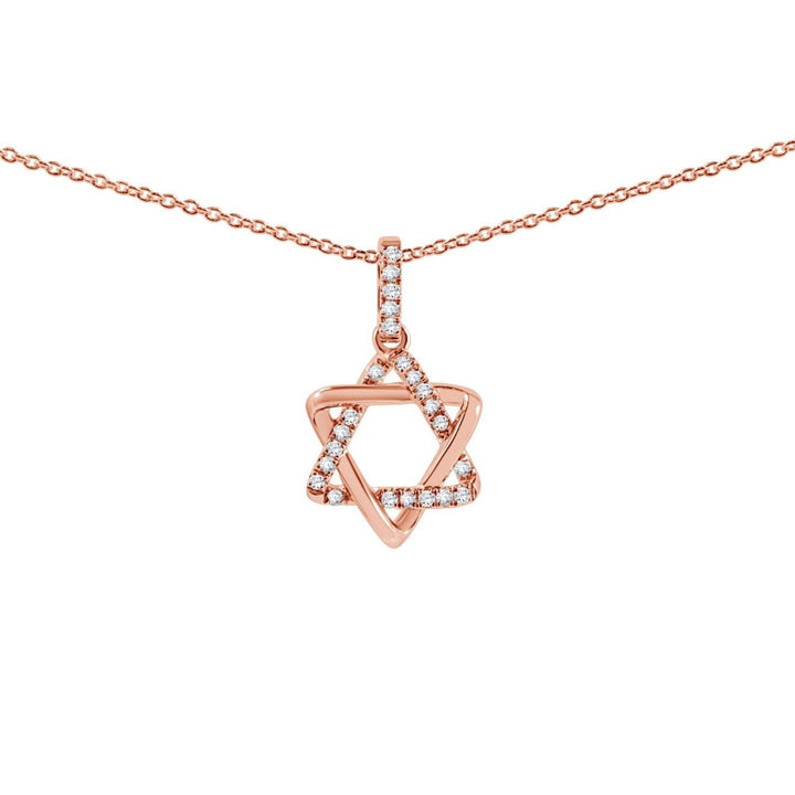 Pave Diamond Jewish Star Necklace - Alef Bet Jewelry by Paula