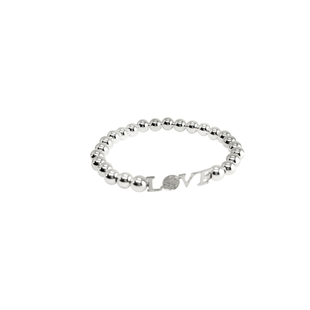 Love Bracelet on 5mm Beads With Diamonds