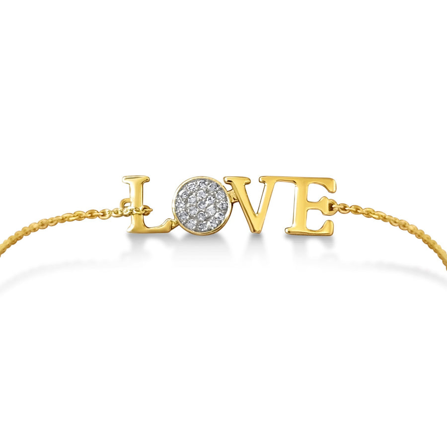 love in yellow gold bracelet
