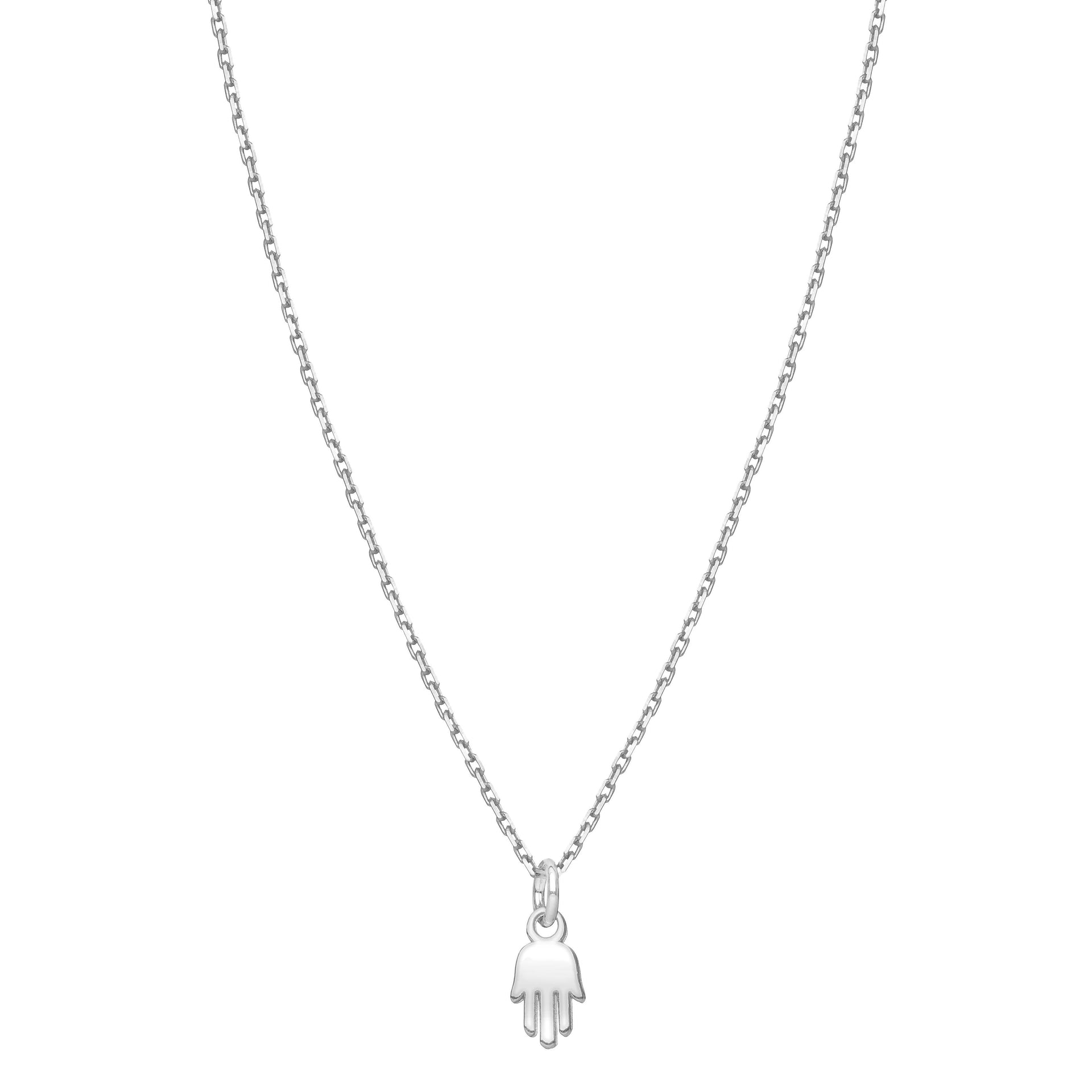 silver hamsa necklace tiny