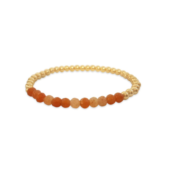 4mm Beads With Your Choice of Gemstone Bracelet - Alef Bet Jewelry by Paula