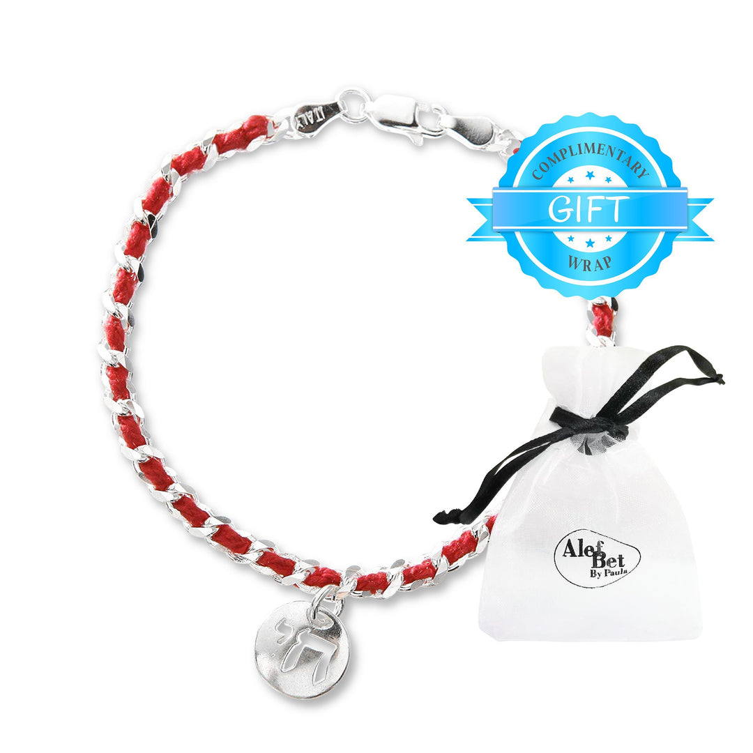 Red String Kaballah Protection Bracelet with Chai