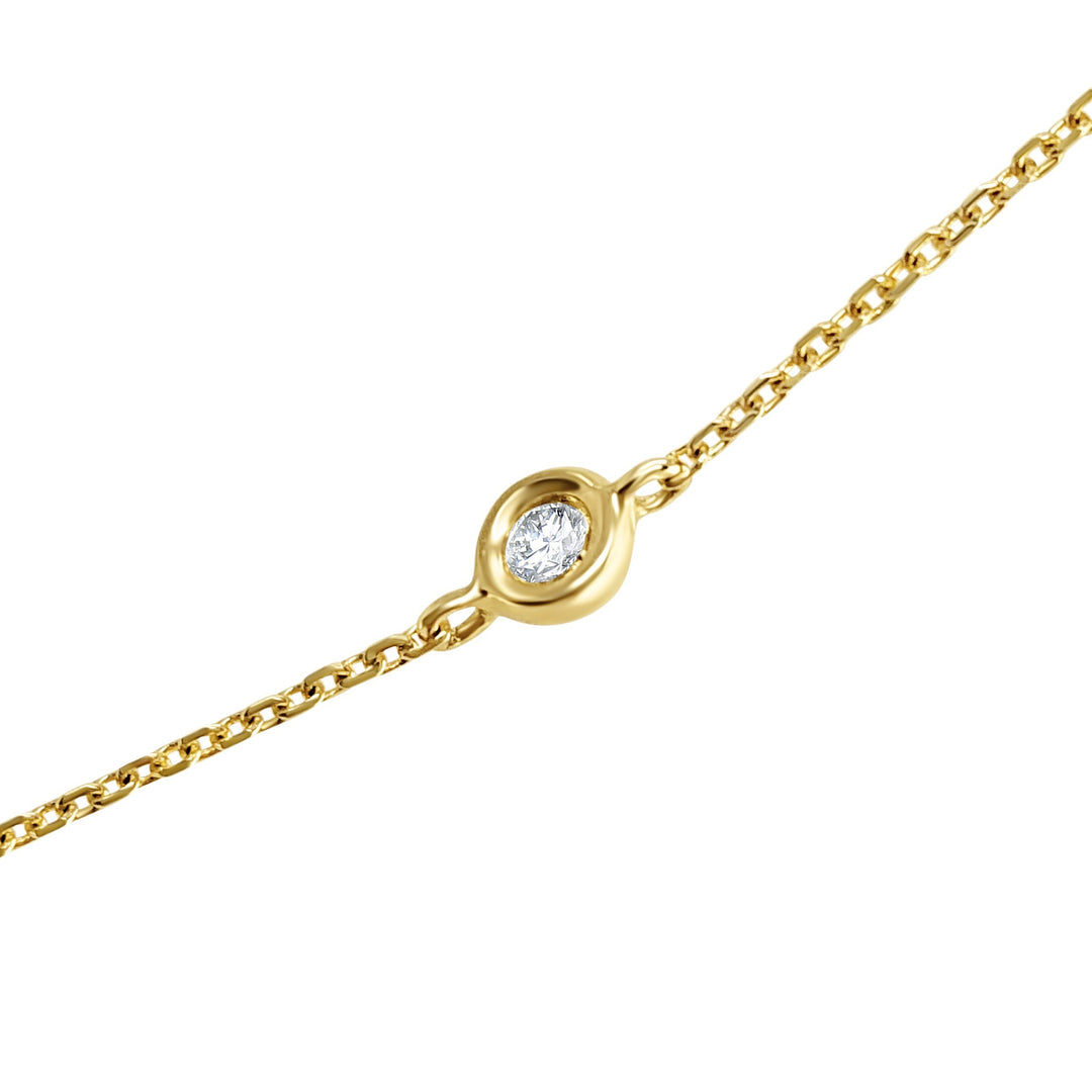 Jewish Star Diamond Bezel Necklace in 14k Gold