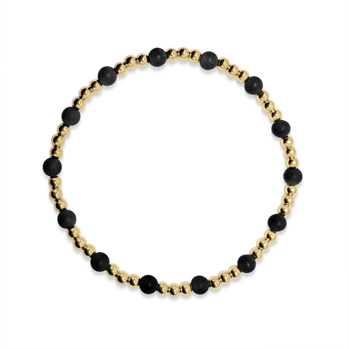 black and gold beads