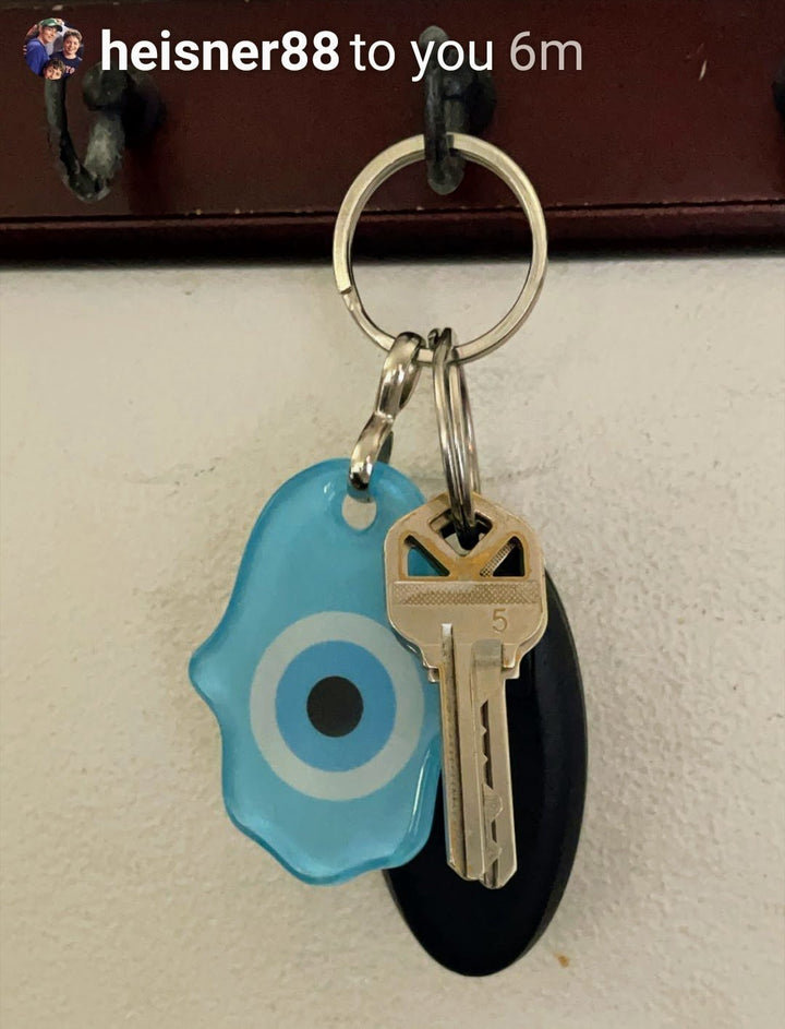 blue lucky hamsa key ring holder