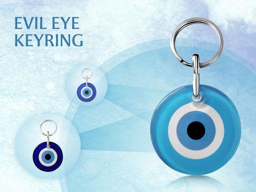 Evil Eye Lucky Keychain in Colorful Glass