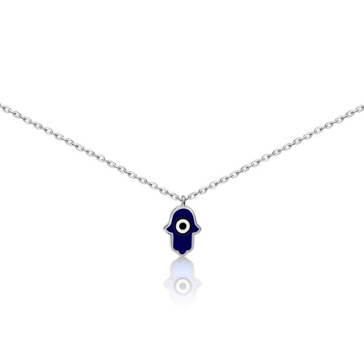 navy blue hamsa hand necklace