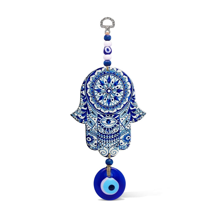 Blue Hamsa Hand Wall Art for Home or Office