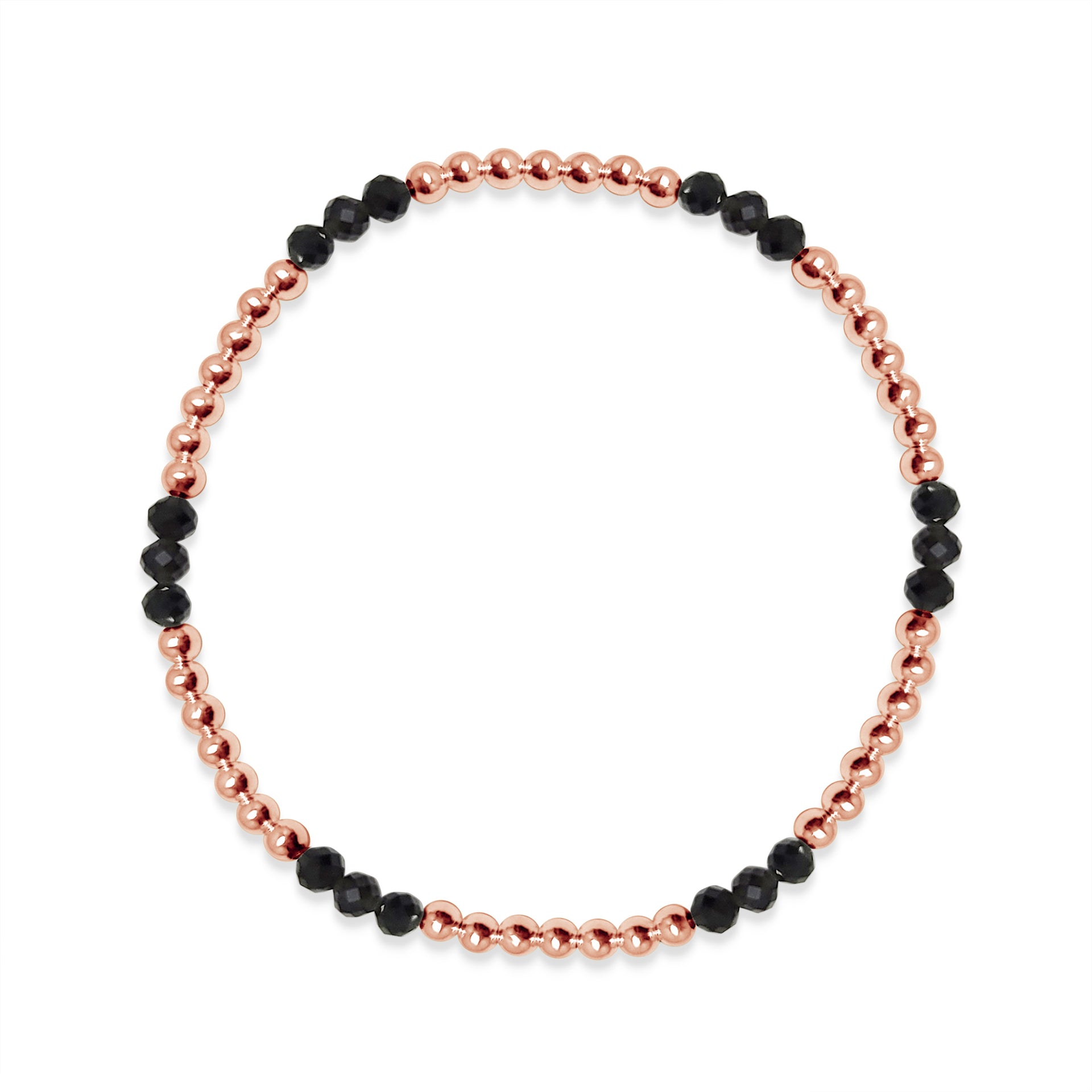 rose and black bead bracelet