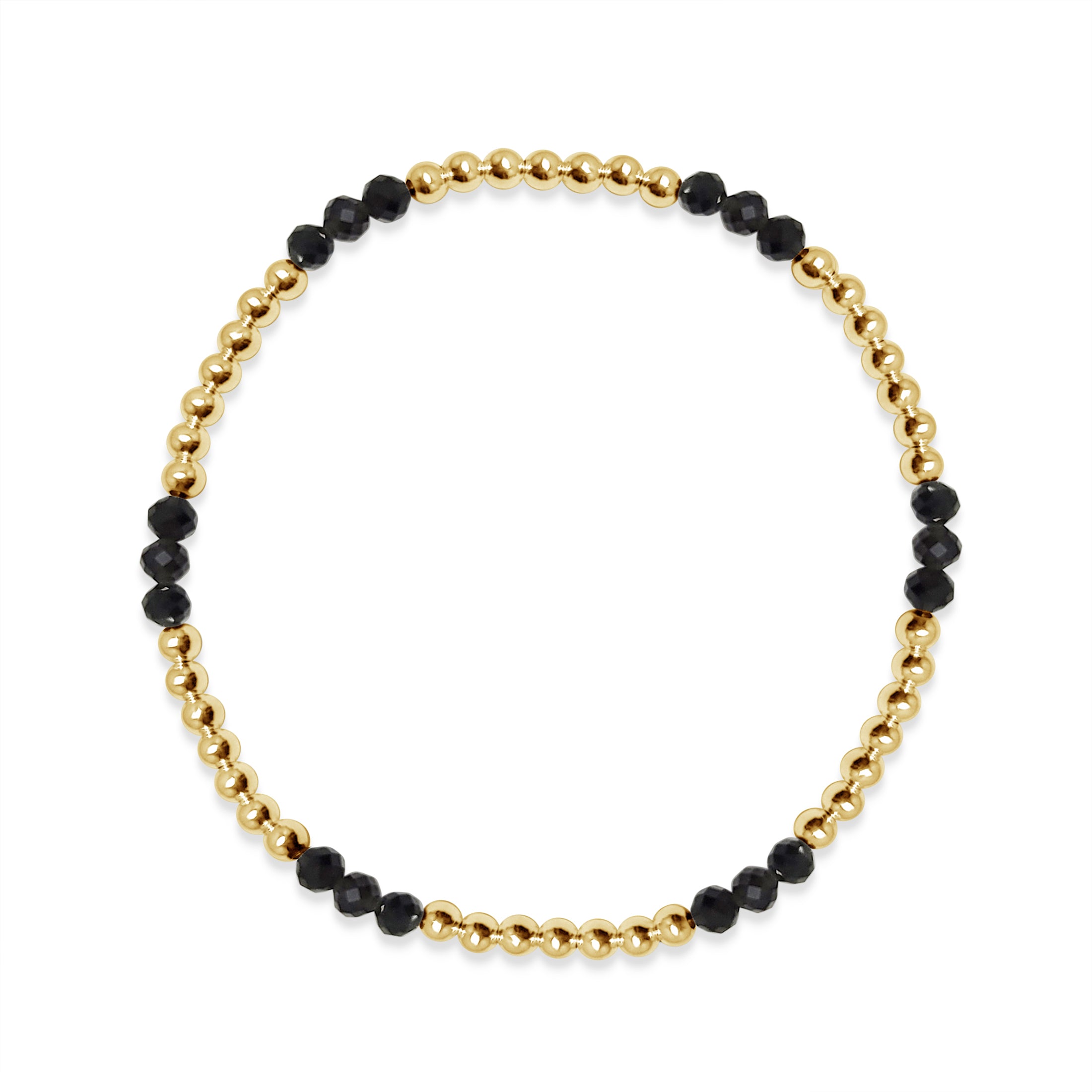 gold and black beaded bracelet for women