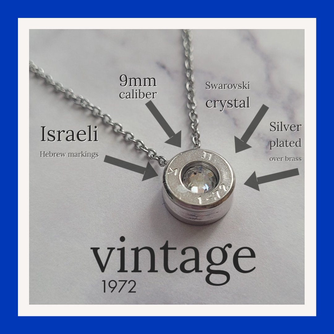 vintage israel bullet necklace