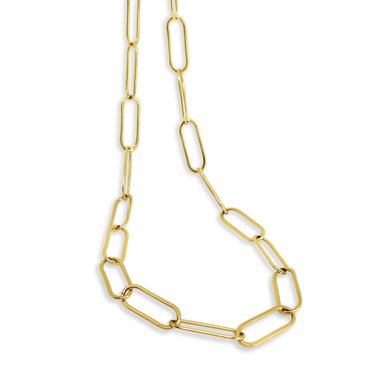 gold filled paperclip chain