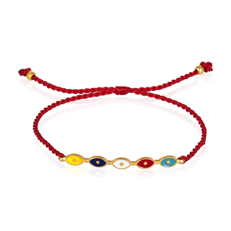 modern red string bracelet