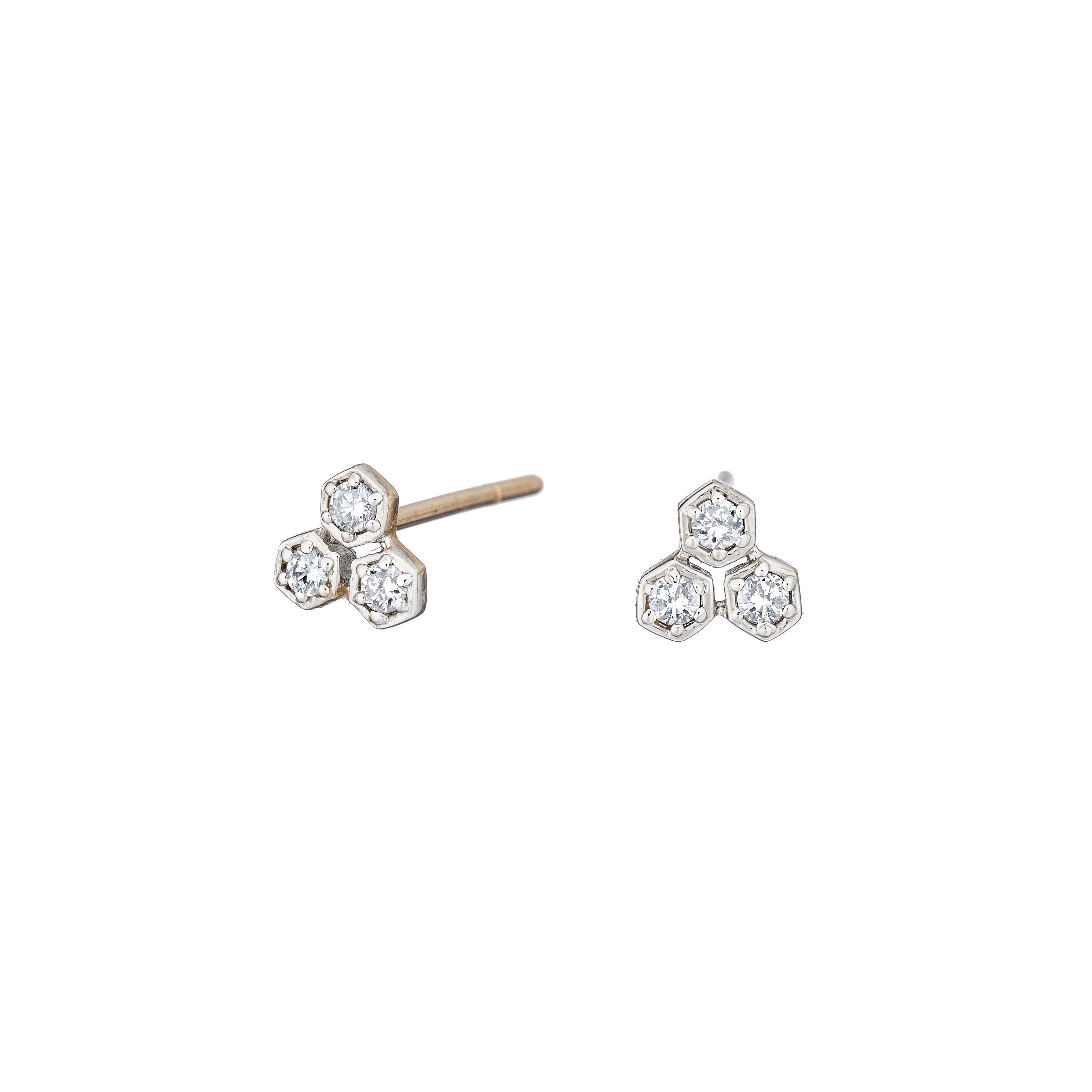 Cluster Diamond Earrings - Alef Bet Jewelry by Paula