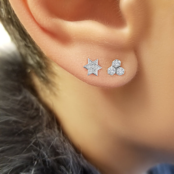 diamond jewish star earrings