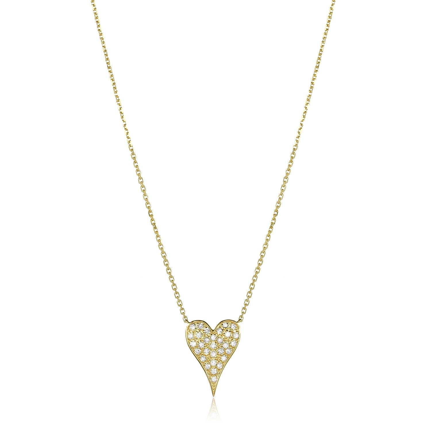 Diamond Elongated Heart Necklace
