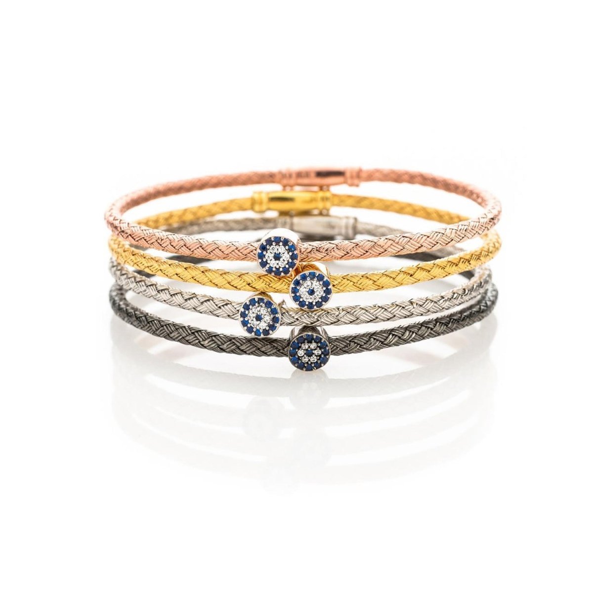 Evil Eye Bangle Bracelet for Women in 4 Colors
