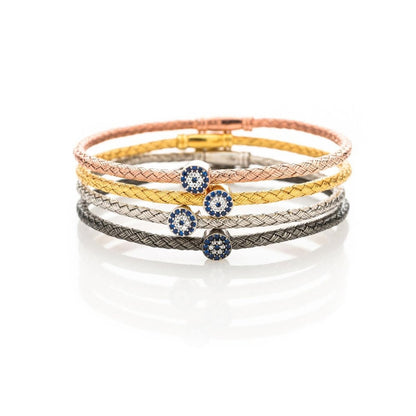 Evil Eye Bangle Bracelet for Women in 4 Colors