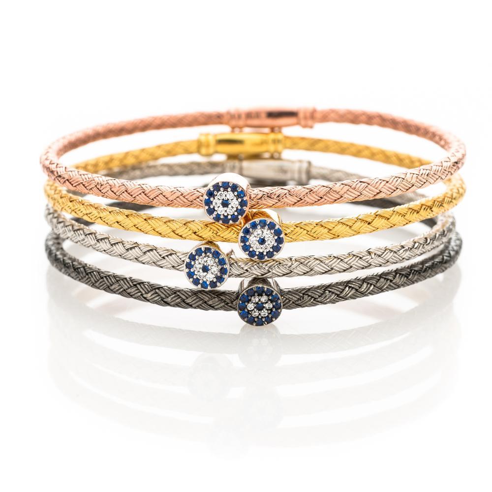 Evil Eye Bangle Bracelet for Women in 4 Colors