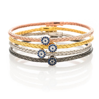 Evil Eye Bangle Bracelet for Women in 4 Colors