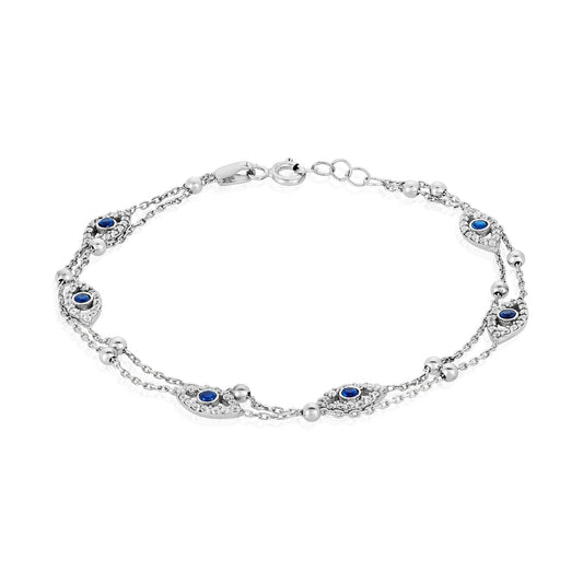 Evil Eye Bracelet | Double Strand
