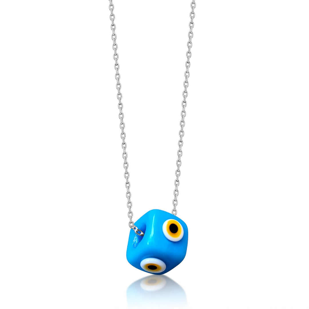 blue evil eye bead necklace