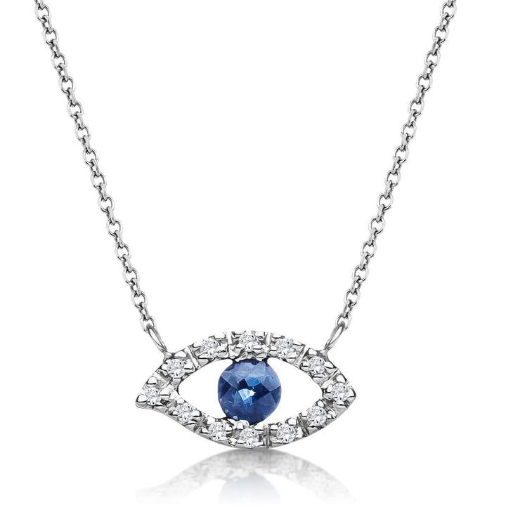 sapphire evil eye necklace 