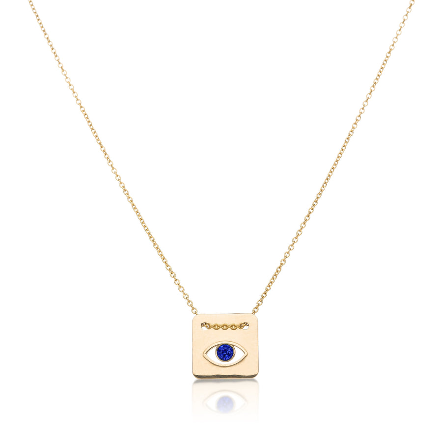 EVIL EYE NECKLACE IN GOLD AND SAPPHIRE