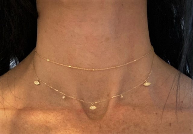 evil eye charm necklace 14k gold