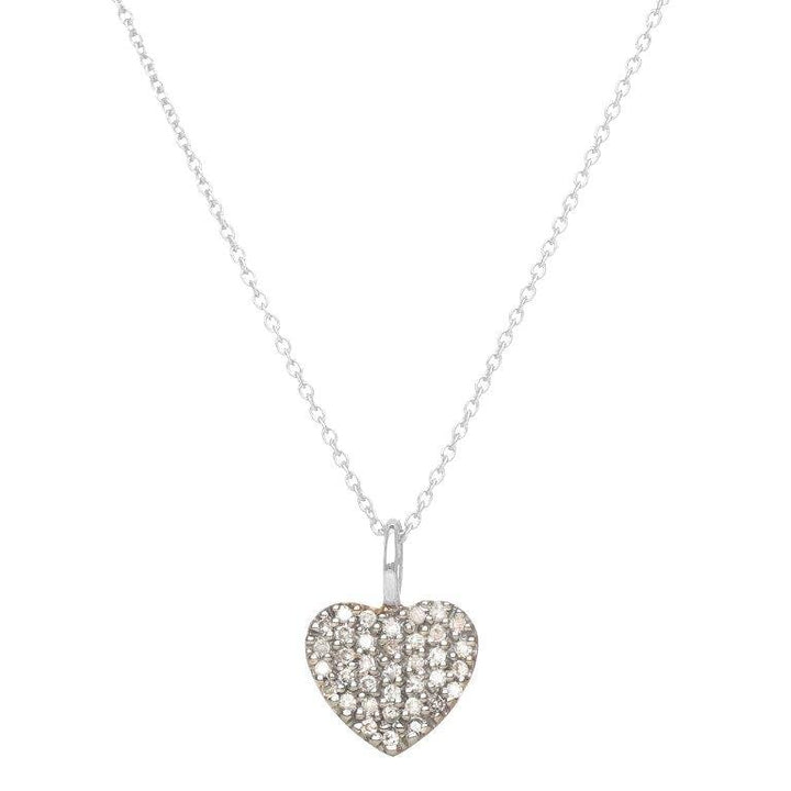 Diamond Heart Necklace - Alef Bet Jewelry by Paula