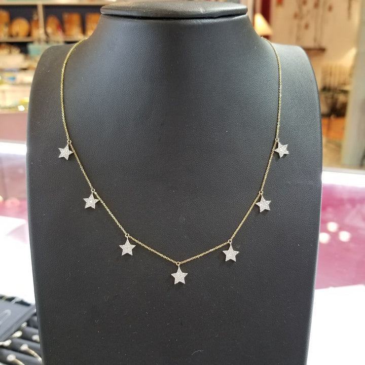 star necklace gold and diamonds