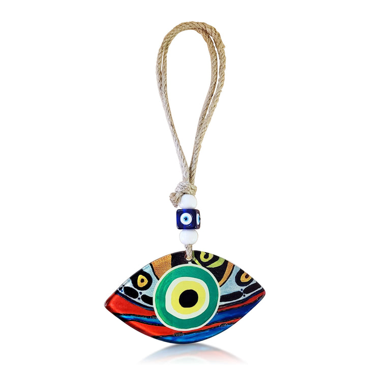 Colorful and Bold Glass Evil Eye Wall Sculpture