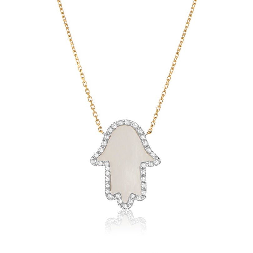Hamsa Diamond Frame Necklace