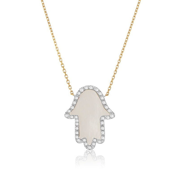 Hamsa Diamond Frame Necklace