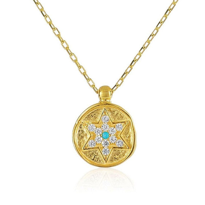 turquoise jewish star necklace