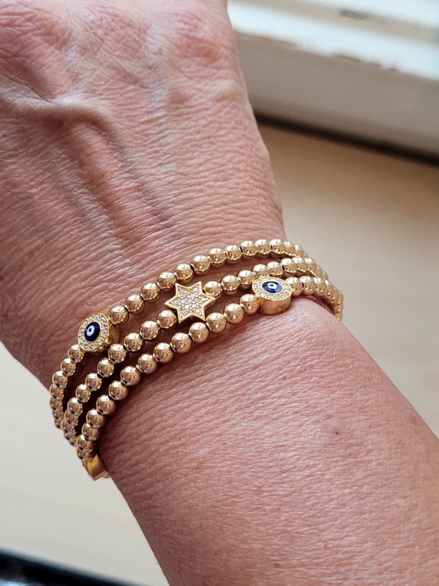 Bead Bracelet with Jewish Star