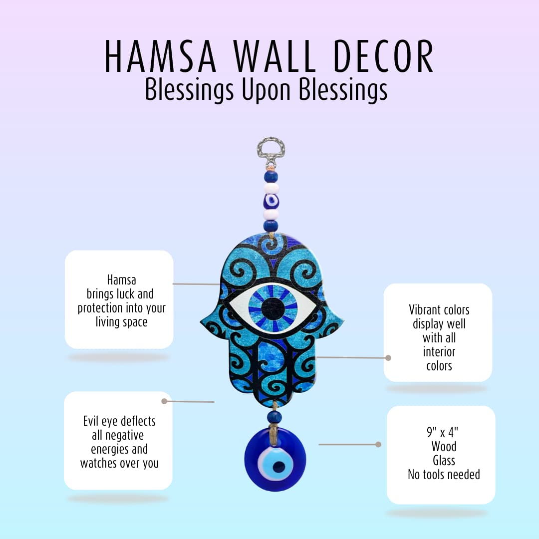 details of hamsa wall decor