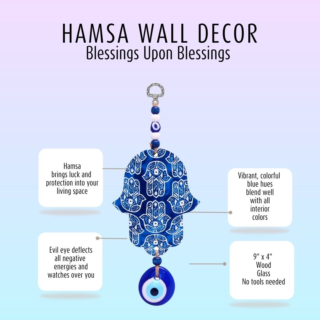 Blue Beautiful Hamsa Wall Hanging