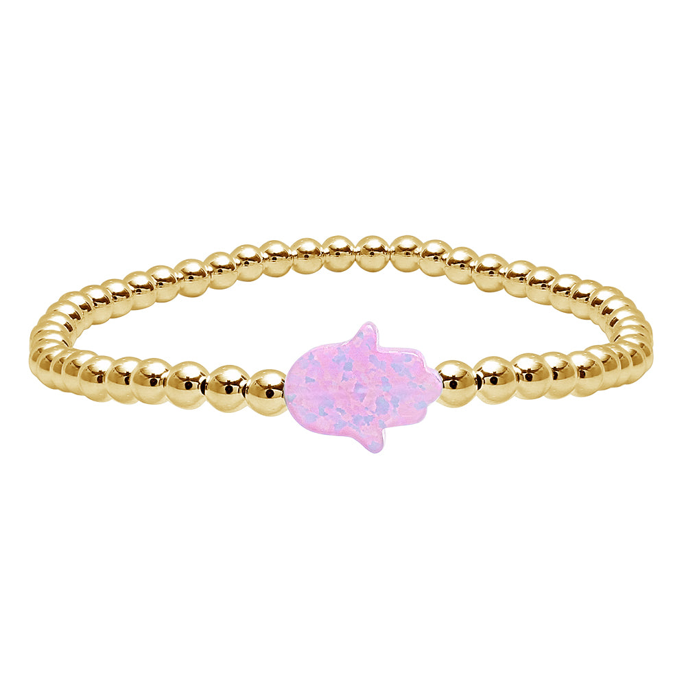 pink hamsa hand bracelet