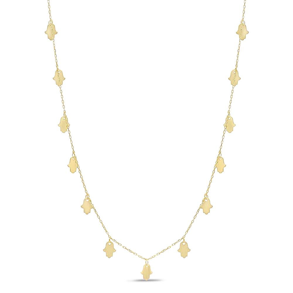 golden mudras hamsa charm necklace
