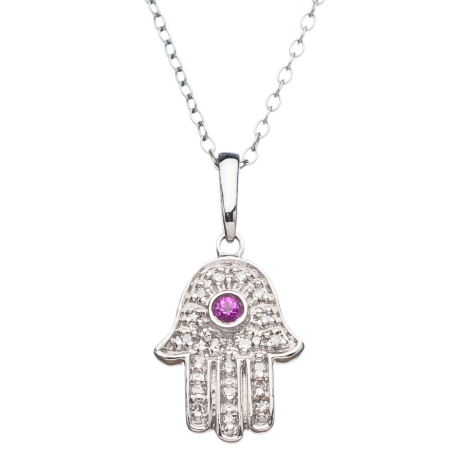 hamsa ruby and diamond necklace